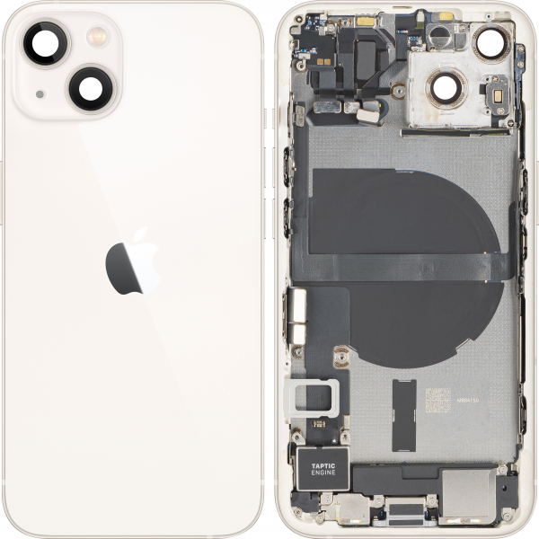 Capac Baterie Apple iPhone 13, Cu Carcasa Mijloc, Full Parts, Alb (Starlight), Swap
