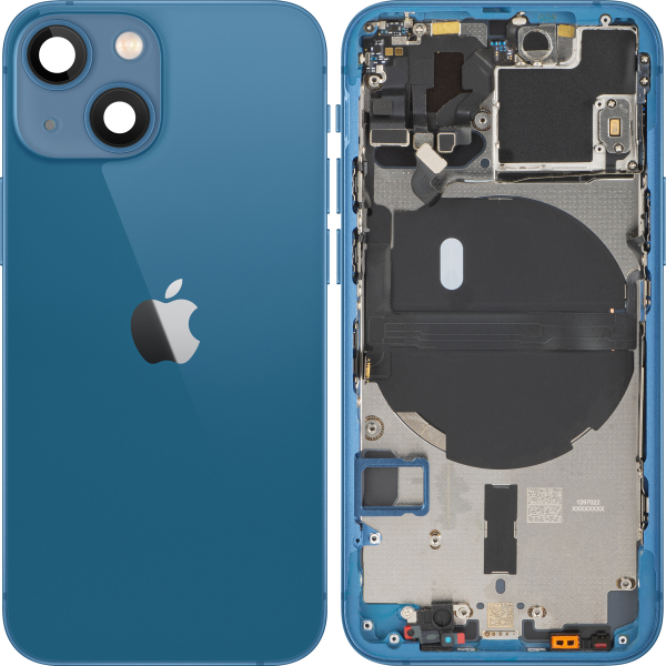 Capac Baterie Apple iPhone 13 mini, Cu Carcasa Mijloc, Albastru, Swap
