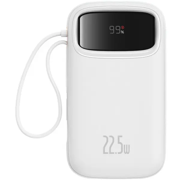 Baterie Externa Baseus Qpow2, 10000mAh, 22.5W, QC + PD, 1 x Lightning - 1 x USB-A - 2 x USB-C, Alba P10055003223-00