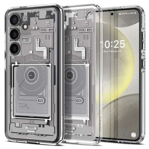 Husa pentru Samsung Galaxy S24 S921, Spigen, Ultra Hybrid Zero One, Alba ACS07351