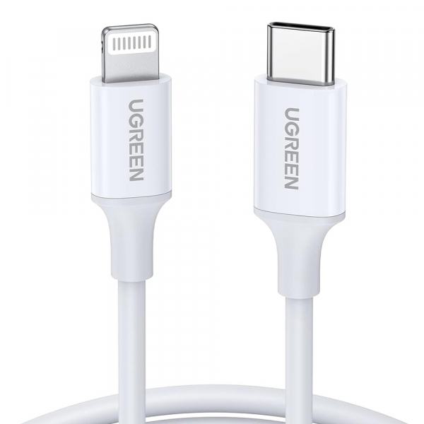 Cablu Date si Incarcare USB-C - Lightning UGREEN US171 (10493), 20W, 1m, Alb