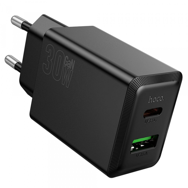 Incarcator Retea HOCO N71, 30W, 3A, 1 x USB-A - 1 x USB-C, Negru