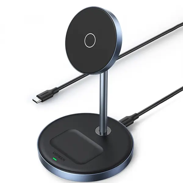Incarcator Retea Wireless UGREEN CD317 2in1, 20W, 1.67A, Negru