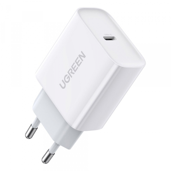 Incarcator Retea UGREEN CD137, 18W, 3A, 1 x USB-C, Alb