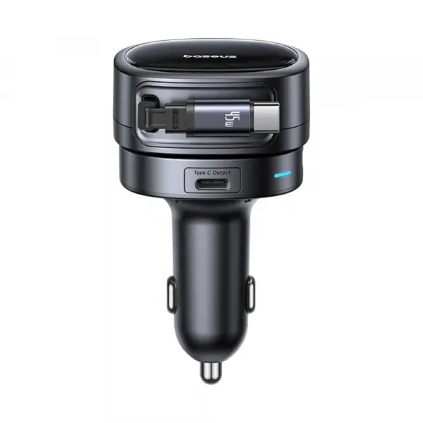 Incarcator Auto Cu Cablu USB-C Baseus PrimeTrip VR1, 60W, 3A, 1 x USB-A - 1 x USB-C, Negru C00069001121-00