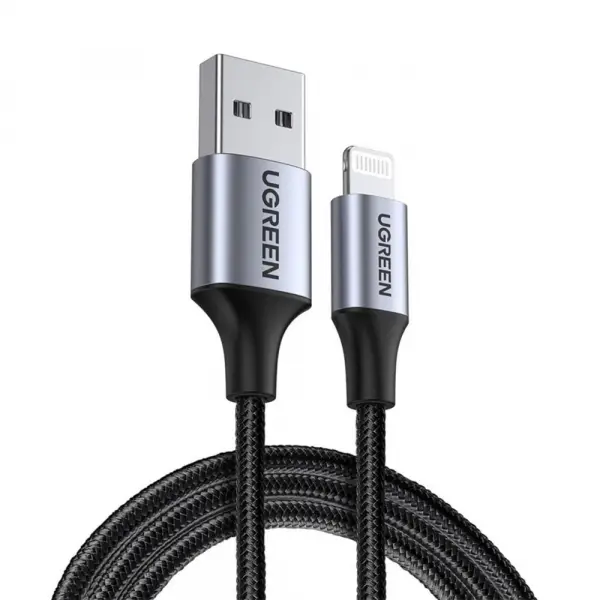 Cablu Date si Incarcare USB-A - Lightning UGREEN US199, 18W, 1m, Gri