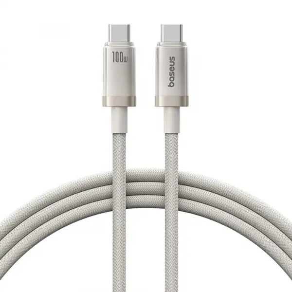 Cablu Date si Incarcare USB-C - USB-C Baseus Titanium, 100W, 1m, Argintiu P10378100G21-00