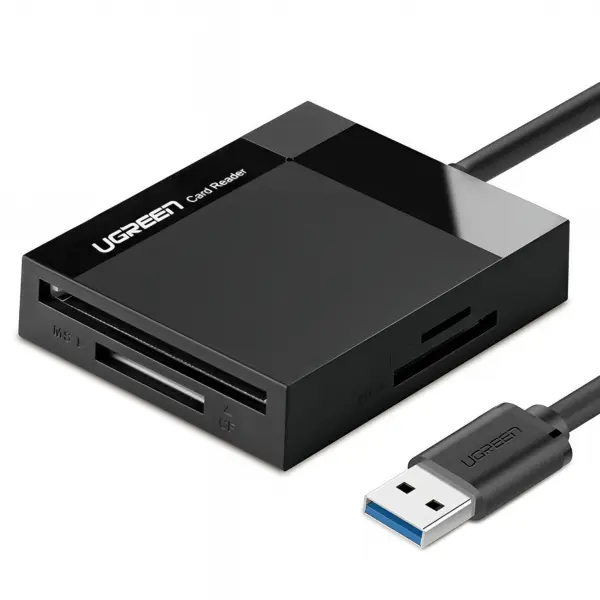 Cititor Card USB 3.0 UGREEN CR125, SD - microSD - CF - MS, Negru
