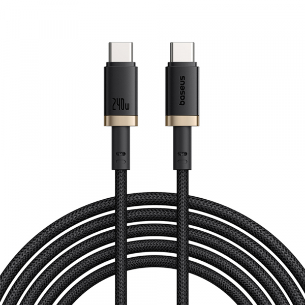 Cablu Date si Incarcare USB-C - USB-C Baseus Dura, 240W, 1m, Auriu Negru P10377803U03-00