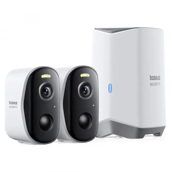 Camera de Supraveghere Baseus N1 Plus, Wi-Fi, 2K, IP67, Exterior, Set 2 bucati S0TY002131