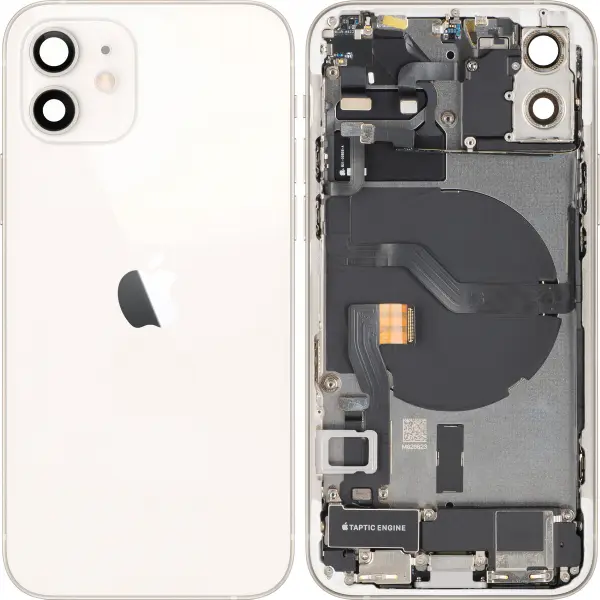 Capac Baterie Apple iPhone 12, Cu Carcasa Mijloc, Full Parts, Alb, Swap