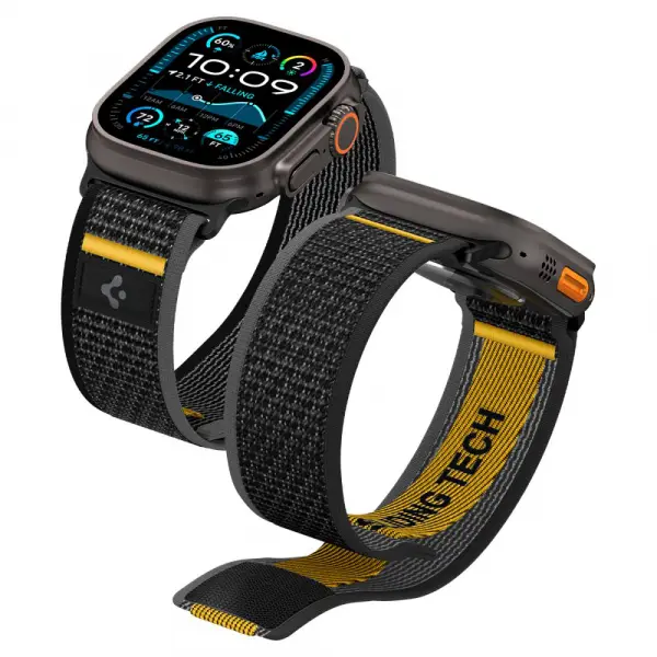 Curea Spigen Athlex Air pentru Apple Watch 49mm / 46mm / 45mm / 44mm Series, Neagra AMP09033