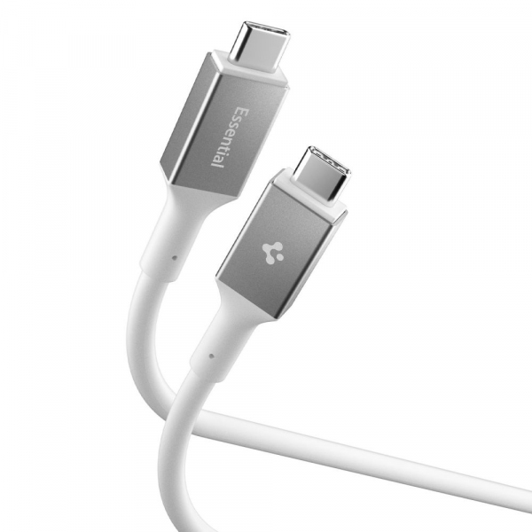 Cablu Date si Incarcare USB-C - USB-C Spigen EB10020CC, 100W, 2m, Alb ACA08775