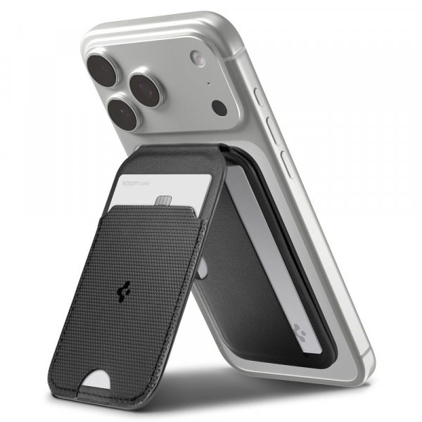 Portofel MagSafe, Spigen, Slim Fold Tripod S314-2, Negru AFA10406