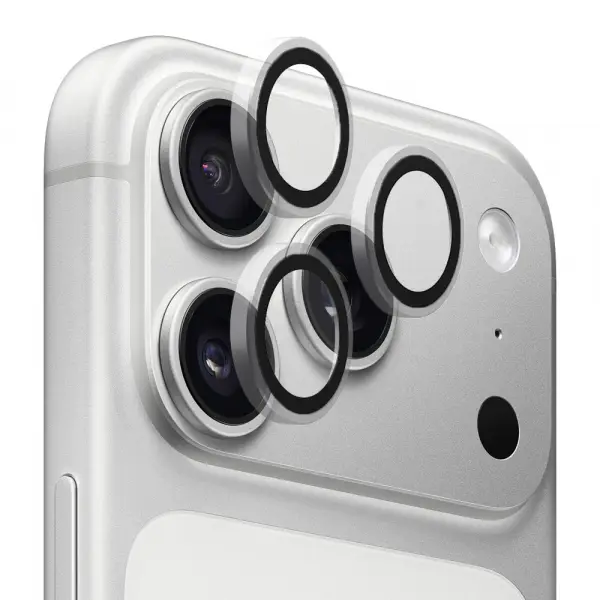 Folie de protectie Camera Spate Blueo Metal Frame pentru Apple iPhone 17 Pro Max / 17 Pro, Sticla Securizata, Transparenta