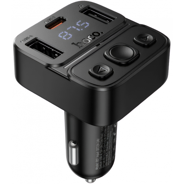 Modulator FM Bluetooth HOCO E87, 2 x USB-A - 1 x USB-C