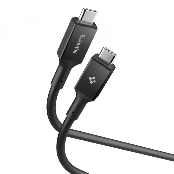 Cablu Date si Incarcare USB-C - USB-C Spigen EB24012CC, 240W, 1.2m, Negru ACA09461