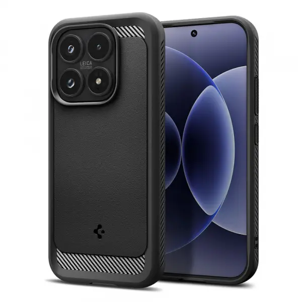 Husa pentru Xiaomi 17, Spigen, Rugged Armor, Neagra Mata ACS10458