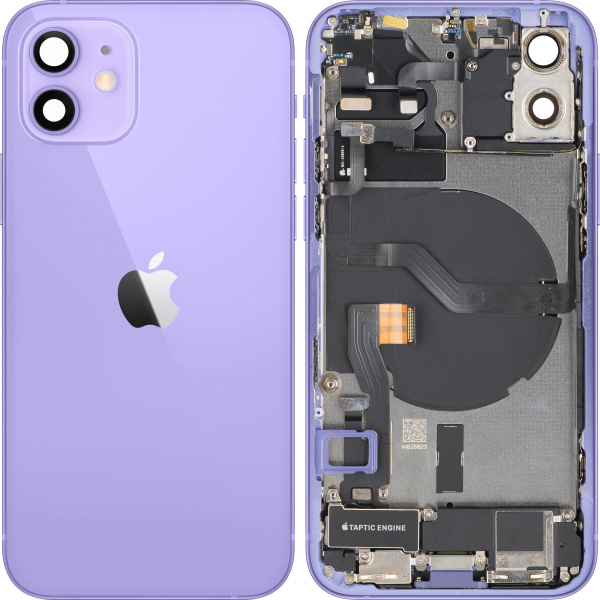 Capac Baterie Apple iPhone 12, Cu Carcasa Mijloc, Full Parts, Mov, Swap