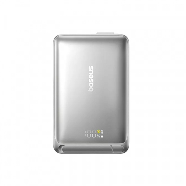 Baterie Externa Wireless Baseus Nomos, 10000mAh, 45W, PD + FQI, 1 x QI - 2 x USB-C, Gri  P10078800843-00