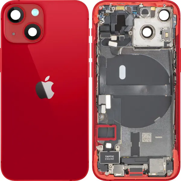 Capac Baterie Apple iPhone 13 mini, Cu Carcasa Mijloc, Full Parts, Rosu, Swap