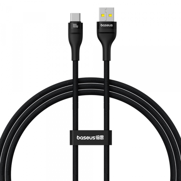 Cablu Date si Incarcare USB-A - USB-C Baseus Flash Series II, 100W, 1m, Negru P10311804111-00