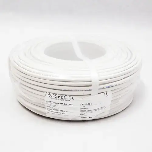Cablu alarma 12 x 0.22 premium, cupru 100%, cod: I357IT, Li-Y(ST)Y, made in Italy, utilizare pentru sisteme de alarma, manta exterioara PVC alb, ecranare: folie de aluminiu laminata, raza de curbura 10x diametru