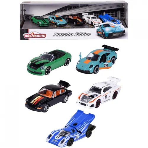 Set 5 masinute Majorette  Porsche Motorsport Giftpack, scara 1:64