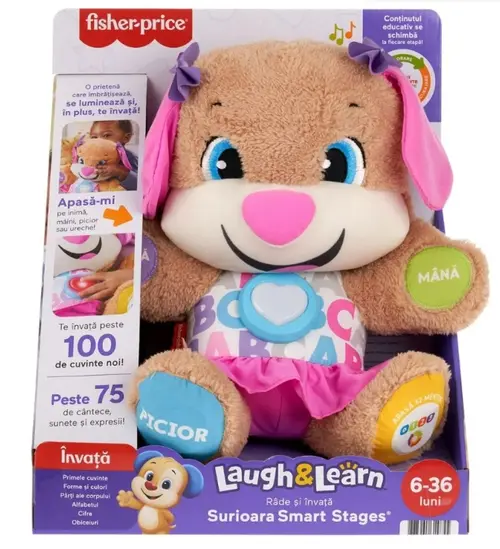 Jucarie de plus interactiva Fisher Price Laugh And Learn, Catelusa Sis