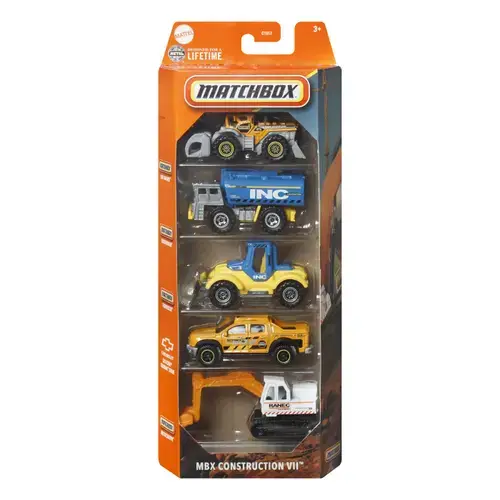 Matchbox Set 5 Masinute Metalice Mbx Construction Vii Scara 1:64