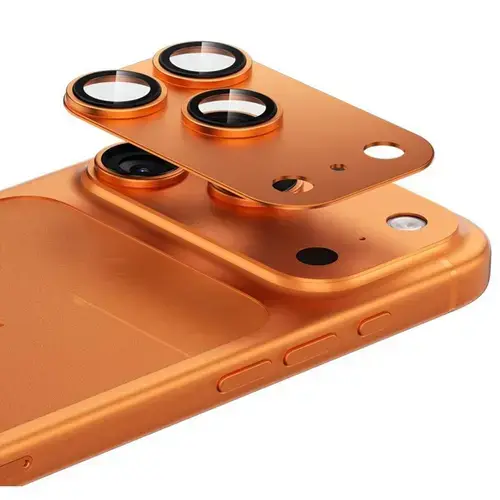 Folie Sticla Camera Benks Glass Warrior Metal Integrated pentru iPhone 17 Pro, Portocaliu