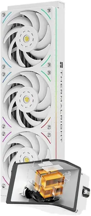 Cooler CPU AIO Thermalright Wonder Vision 360 UB Argb White, Intel si AMD, Racire cu lichid, 3 x 120mm, 2150 rpm, pompa 6400 rpm, ecran AMOLED 6.67inch, ARGB (Alb)
