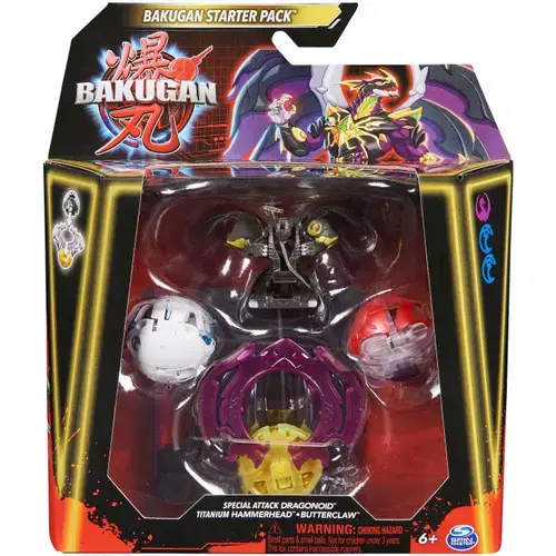 Set Bakugan Starter Pack - Dragonoid, Titanium Hammerhead, Butterclaw