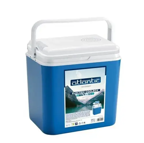 Lada frigorifica Atlantic, 30L, alimentare 12V auto, cu 2 pastile de racire incluse (Albastru)