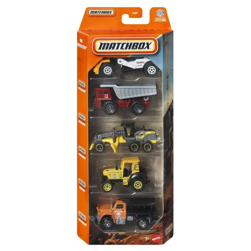 Set 5 masinute Matchbox - MBX Construction, scara 1:64