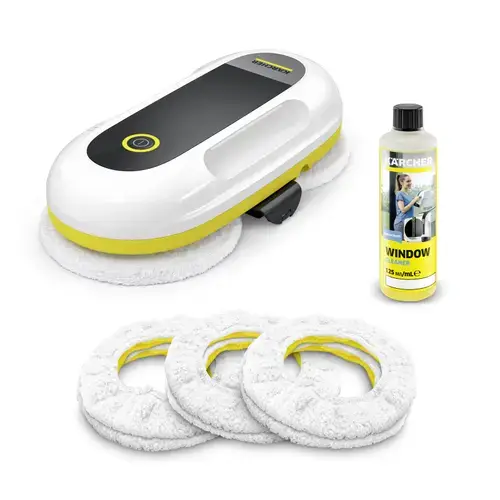 Robot de curatat geamuri Karcher RCW 2, 50 mp, Rezervor 70 ml, 5000 Pa, Autonomie baterie urgenta 40 minute (Alb)