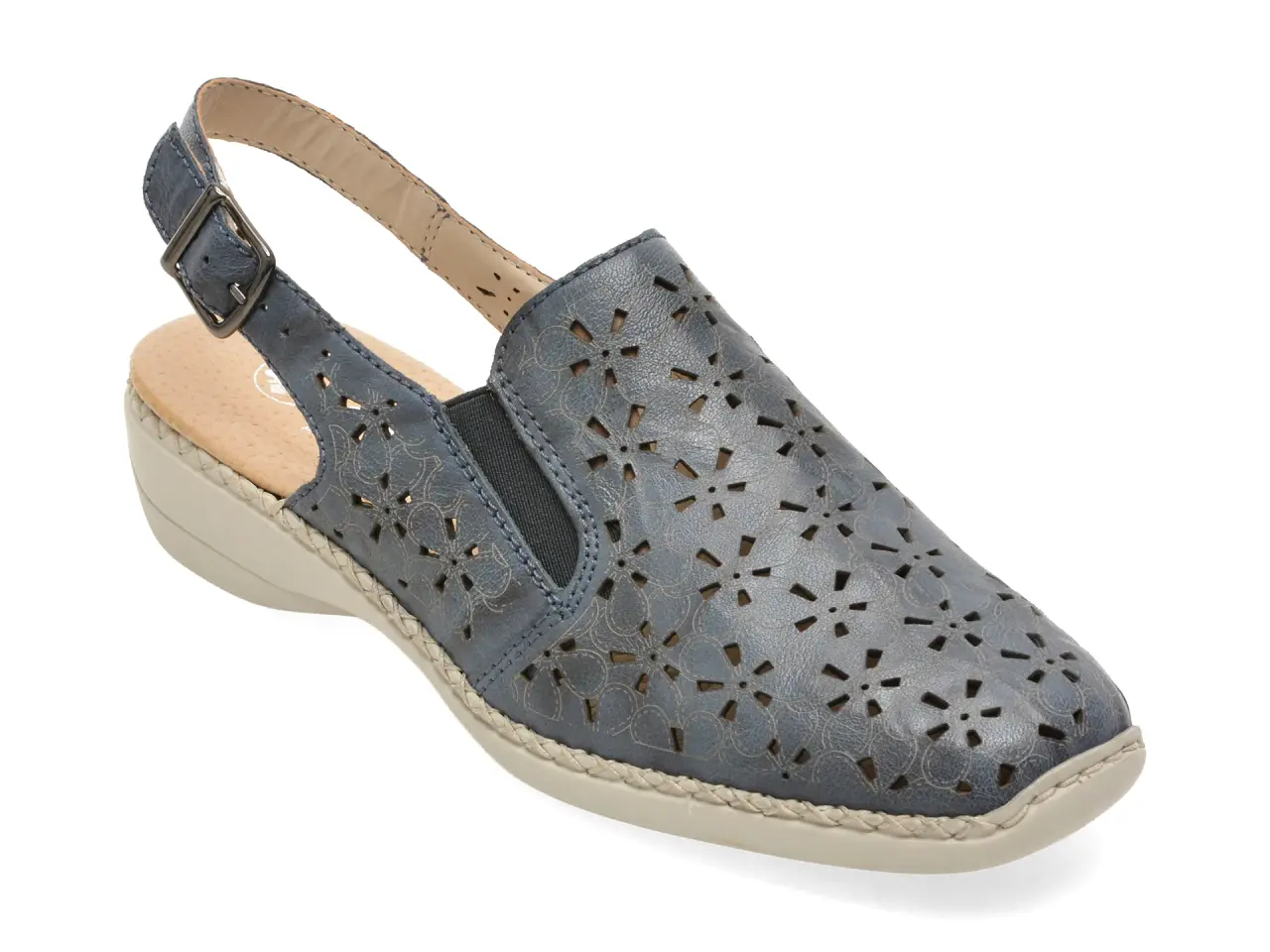 Pantofi RIEKER bleumarin, 41371, din piele naturala