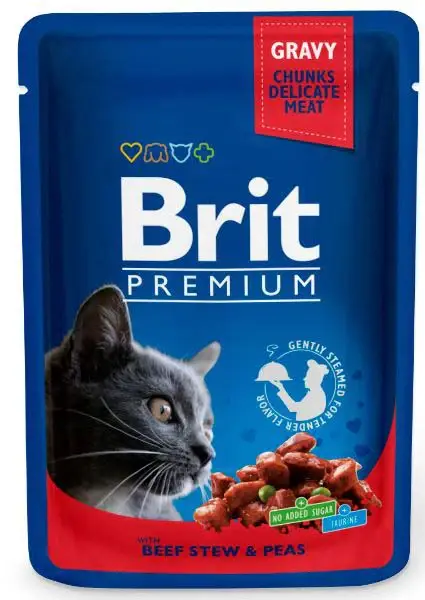 BRIT PREMIUM plic, Tocăniţă de vită şi mazăre 100g