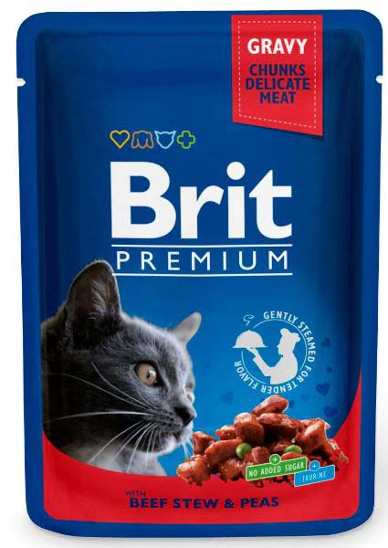 BRIT PREMIUM plic, Tocăniţă de vită şi mazăre 100g