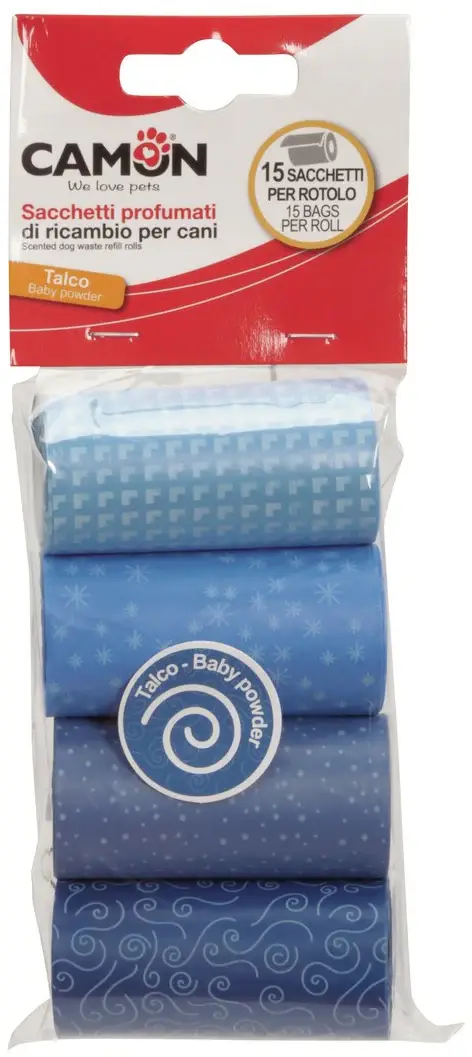 CAMON Saci coloraţi parfumaţi, ptr excremente, 4 role x 15 bucăţi