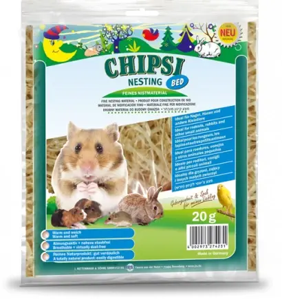CHIPSI Nesting Bed Așternut pentru rozătoare, pat pentru construire cuib 20g