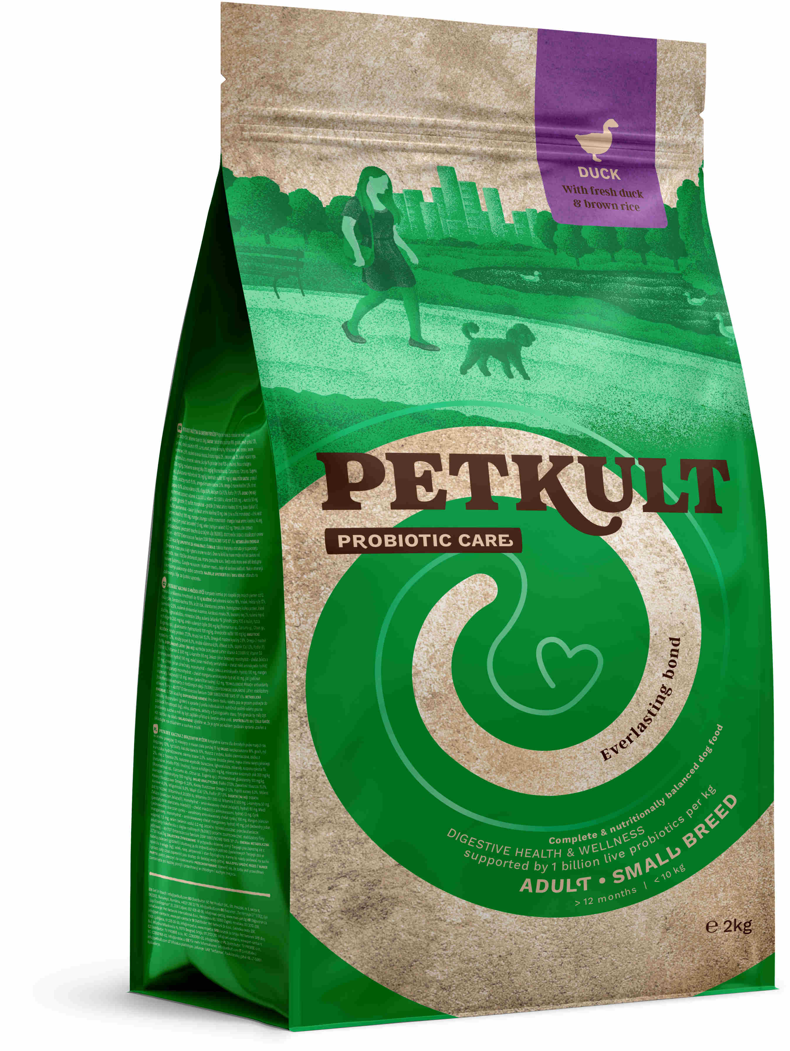 PETKULT Probiotics Adult small, talie mică, Raţă şi orez