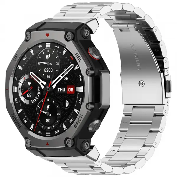 Curea Techsuit W010 pentru Amazfit T-Rex 3, Argintie