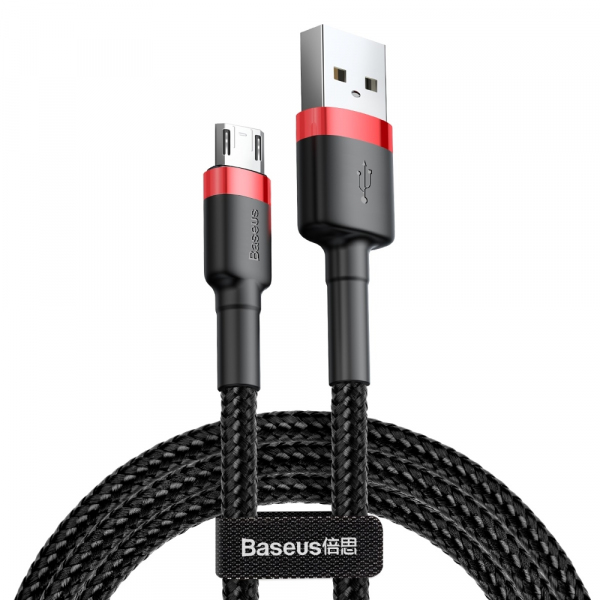 Cablu Date si Incarcare USB-A - microUSB Baseus Cafule, 18W, 2m, Rosu CAMKLF-C91