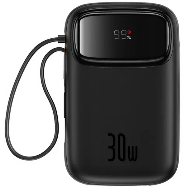 Baterie Externa Baseus Qpow2, 20000mAh, 30W, QC + PD, 1 x USB-A - 3 x USB-C, Neagra P10055009113-00