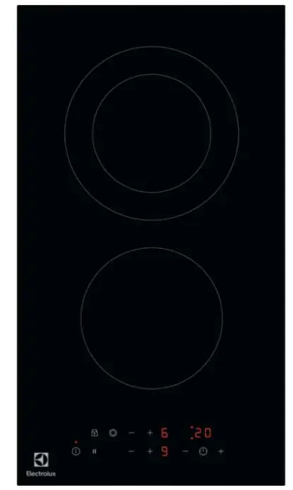 Plita incorporabila Electrolux LHR3233CK, Vitroceramica, 2 Zone de gatit, 29 cm (Negru)