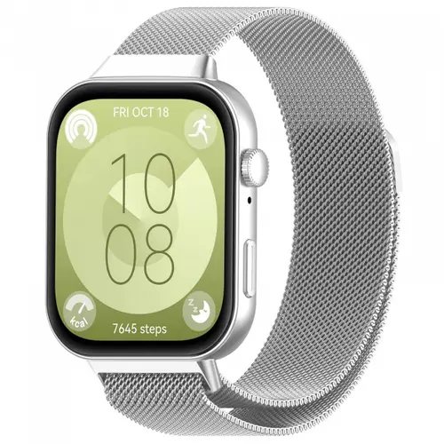 Curea Techsuit W009 pentru Huawei Watch Fit 4 Pro / Watch Fit 4 / Watch Fit 3, Argintiu