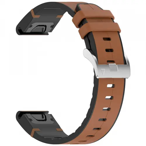 Curea Techsuit W071 pentru Garmin Watch Fenix / Forerunner Series, 22mm, Maro