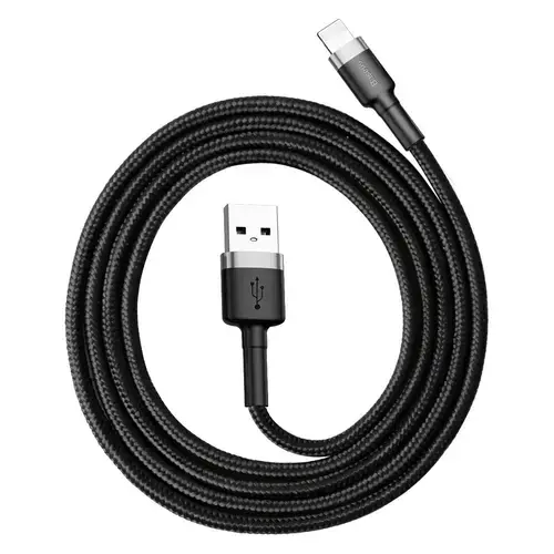 Cablu de date BASEUS Cafule Durable Nylon, Lightning - USB, QC3.0 , 2.4A , 1M (Negru)