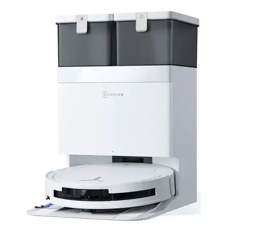Aspirator robot Ecovacs DEEBOT T50 OMNI G3, 25000Pa, 75 W, Recipient praf 0.26 L, TruEdge 2.0, OZMO Turbo, Atuonomie 198 minute, Rezervor 70 ml, Evitare obstacole cu AI (Alb)